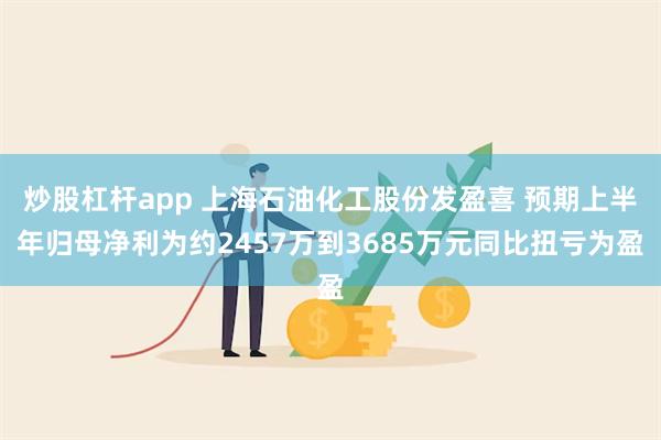 炒股杠杆app 上海石油化工股份发盈喜 预期上半年归母净利为约2457万到3685万元同比扭亏为盈