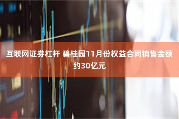 互联网证劵杠杆 碧桂园11月份权益合同销售金额约30亿元