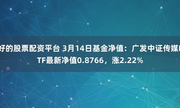 好的股票配资平台 3月14日基金净值：广发中证传媒ETF最新净值0.8766，涨2.22%